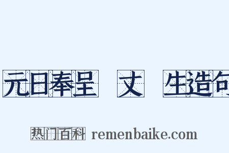 元日奉呈項丈諸生造句是什么意思的图片